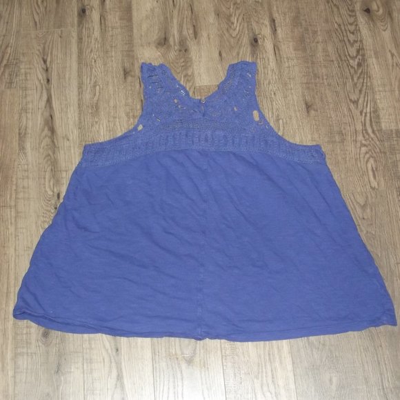Sanoma - Blue Tank Blouse with Embroidered Shoulders - XL - Picture 3 of 4